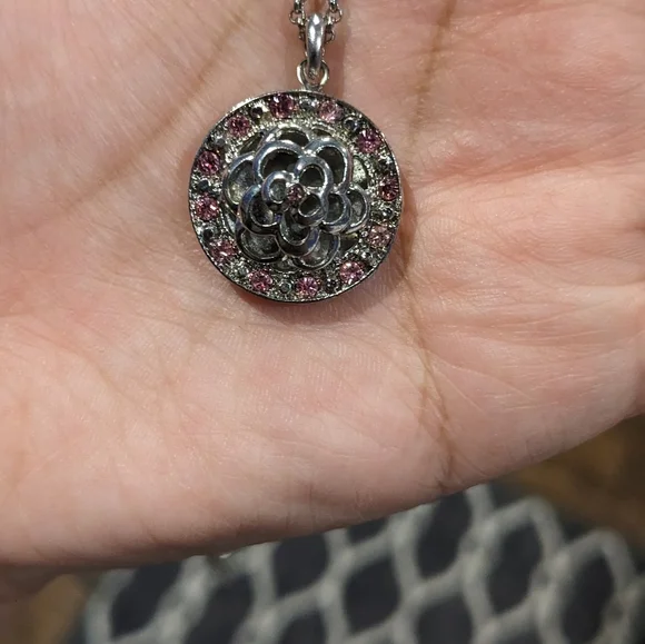Pink Rhinestone Locket - Picture 2 of 5